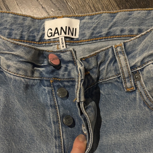 GANNI Jozey Light Blue Wide-Leg Jeans - Picture 3 of 10